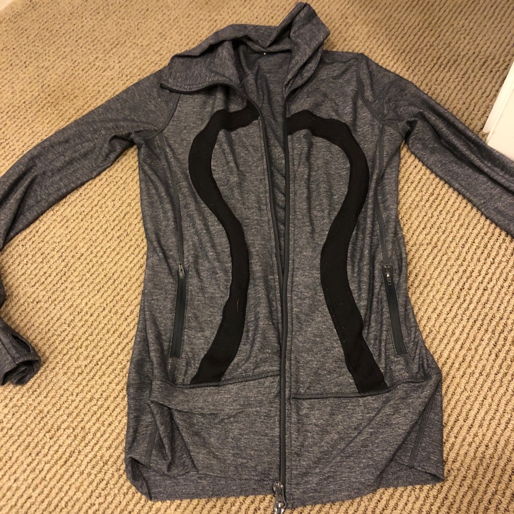 Grey & black zip up sweater